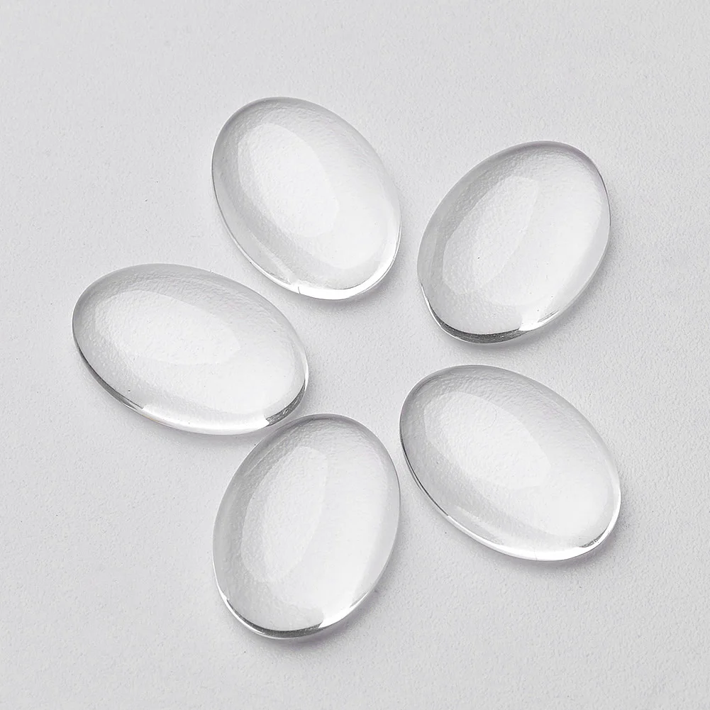 

100pcs Transparent Glass Cabochons Oval Clear for Making DIY Jewelry Necklace Bracelet Earring Craft Accessories