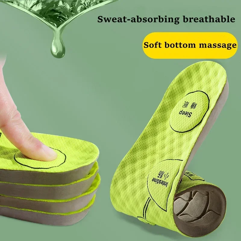 1/2 pair Foot Acupressure Insole Men Women Soft Breathable Sports Cushion Inserts Sweat-absorbing Deodorant Orthopedic Shoe Sole