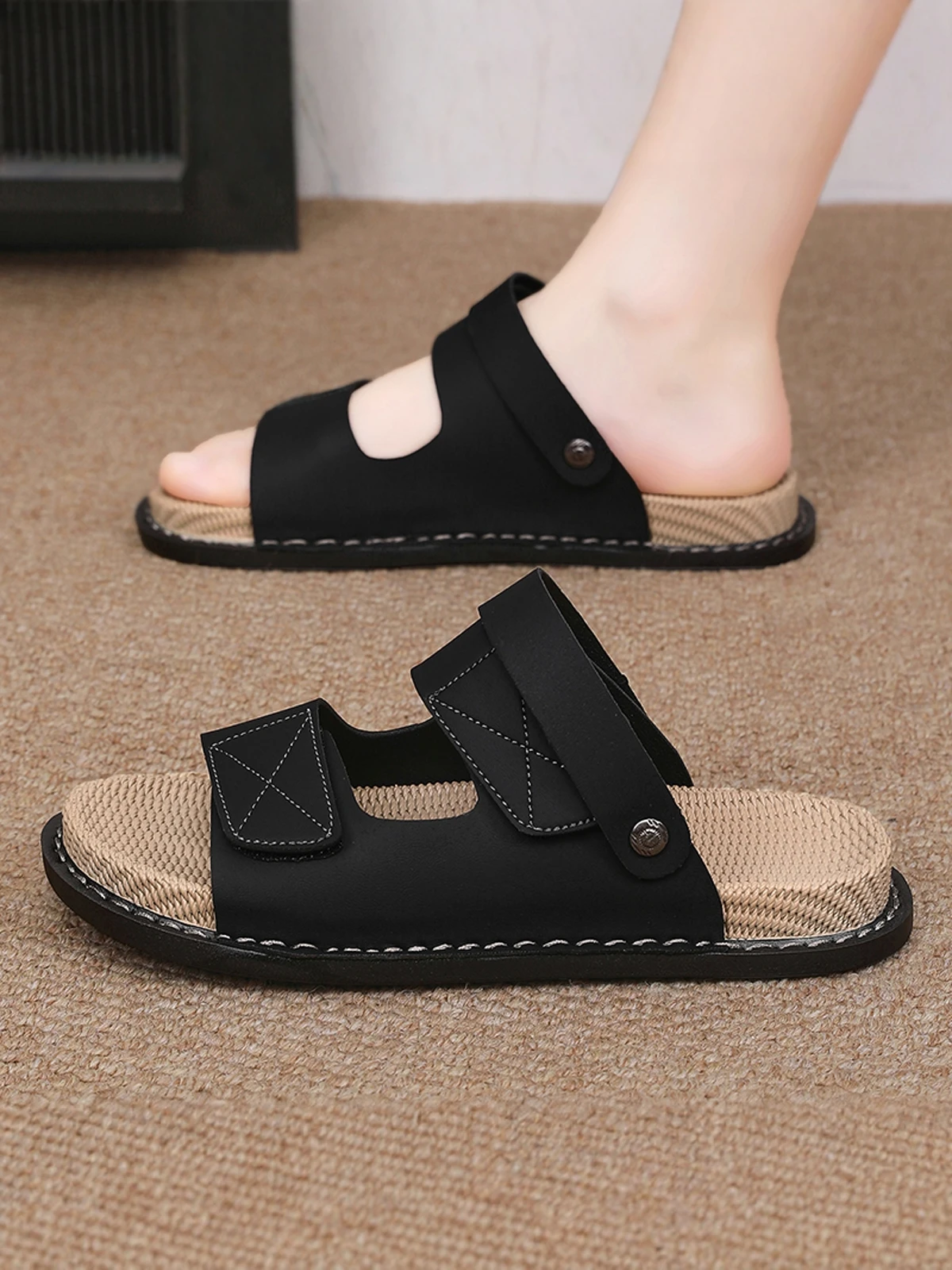 

Men's Summer 2026 New Outdoor Casual Woven Sandals Anti-slip Beach Slippers Low Top Breathable Comfortable Shoes