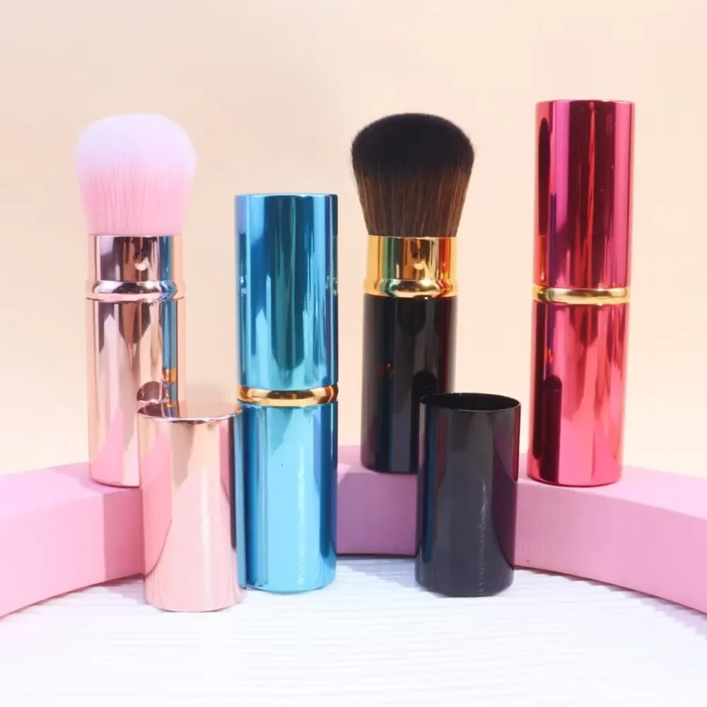 فرشاة كابوكي للوجه، فرش مكياج قابلة للسحب، بودرة أساس، مزج أحمر الخدود، أدوات تجميل، لون عشوائي #1