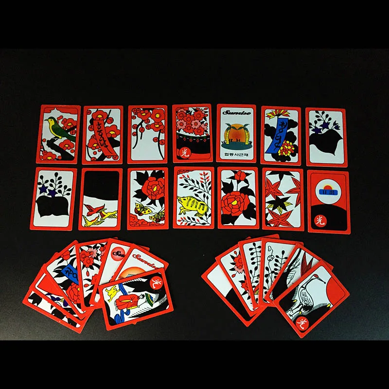 Korean Japanese PVC Waterproof Mahjong Gostop Go Stop Board Game Cards Popular Family Party Table Game Go-stop Hanafuda cards