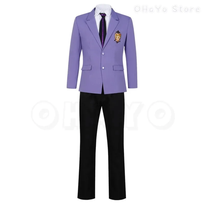 사이애니메 오루나 고등학교 호스트 코스 후지오카 하루히 코스프레 의상 가발 남녀 성인 할로윈 파티 의상 가발 셔츠 코트 팬츠