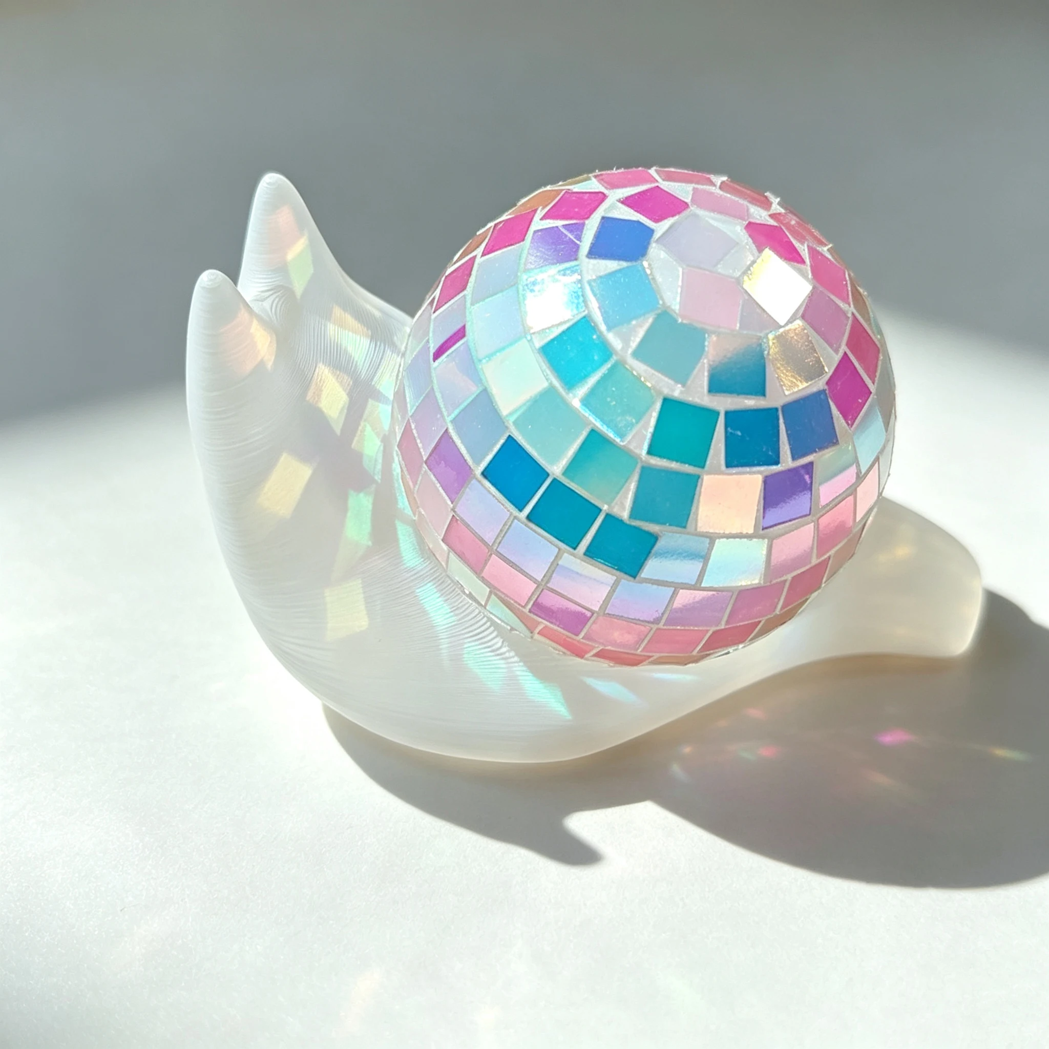 3D Printed Snail Disco Ball Sunshine Catcher Indoor Window Light Spot Refractor Creative Desktop Ornaments Home Decoration