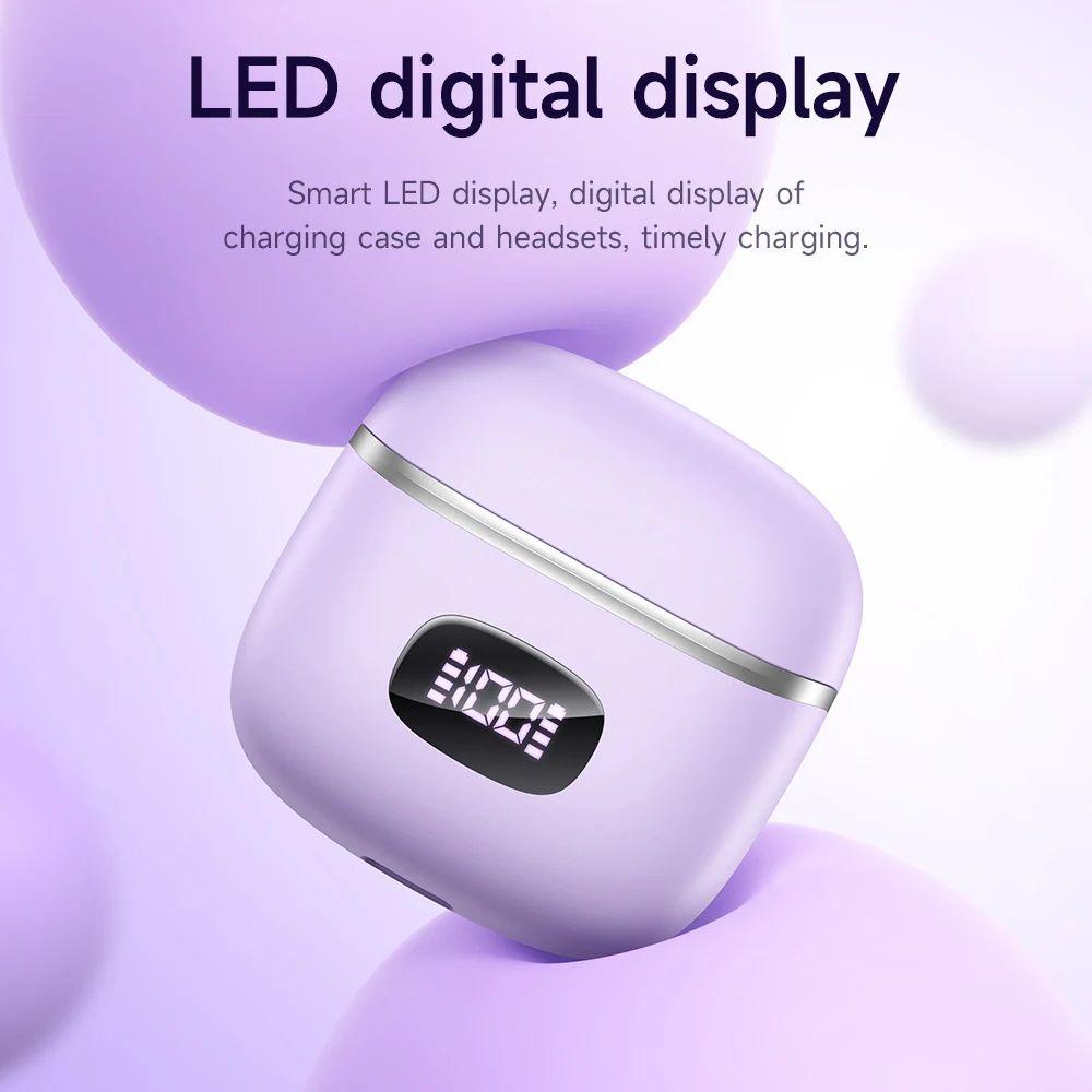 HOCO EQ1 Bluetooth 5.3 Earphone LED Digital Power Display Charging Case Touch Control Music Wireless Earbuds Sports Headset