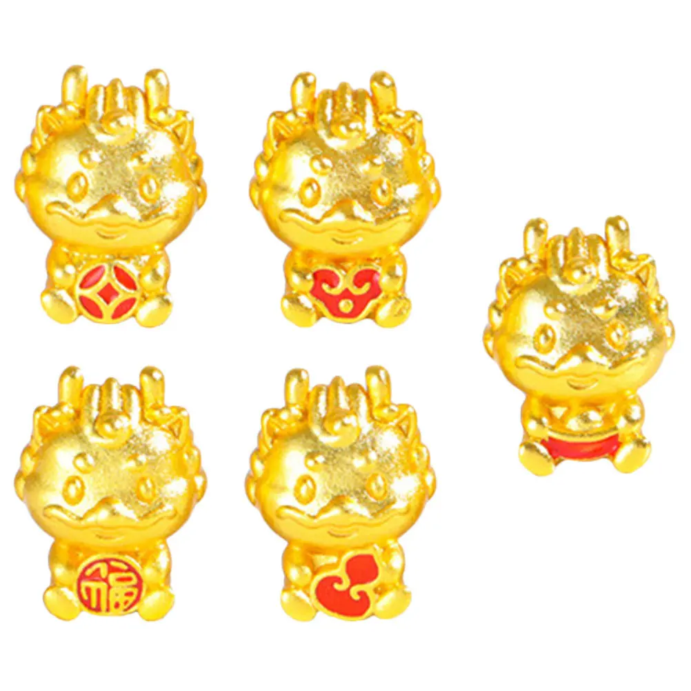 1 Set Of Chinese Zodiac Dragon Charms Copper Pendant For Diy Bracelet Making Jewelry Supplies Red Rope Necklace Craft Beads