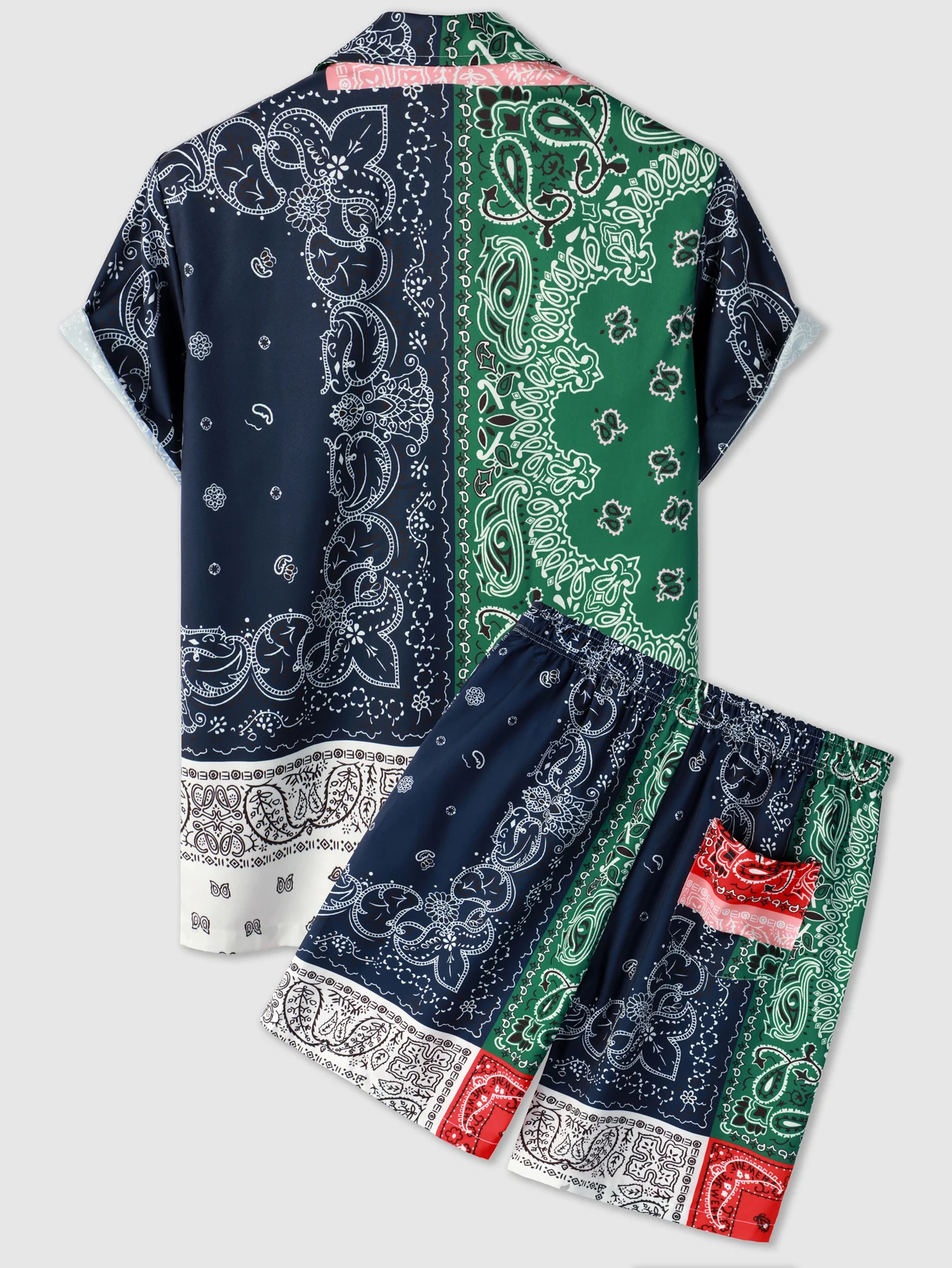 Hawaiian Short Sleeve Shirt Set 2024 Summer Clothes for Men Streetwear Hip Hop Oversize