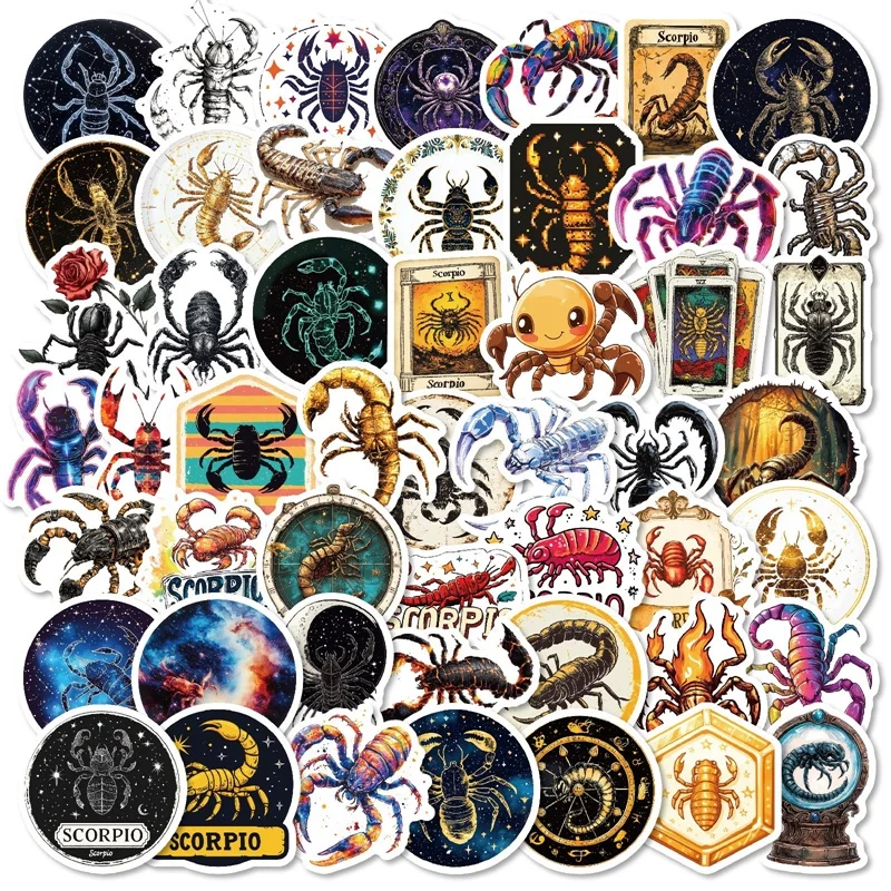 

10/30/50 шт. мультяшные цветные наклейки из ПВХ с изображением Скорпиона, эстетичные, для самостоятельного творчества, для телефона, ноутбука, багажа, скейтборда, граффити-декор