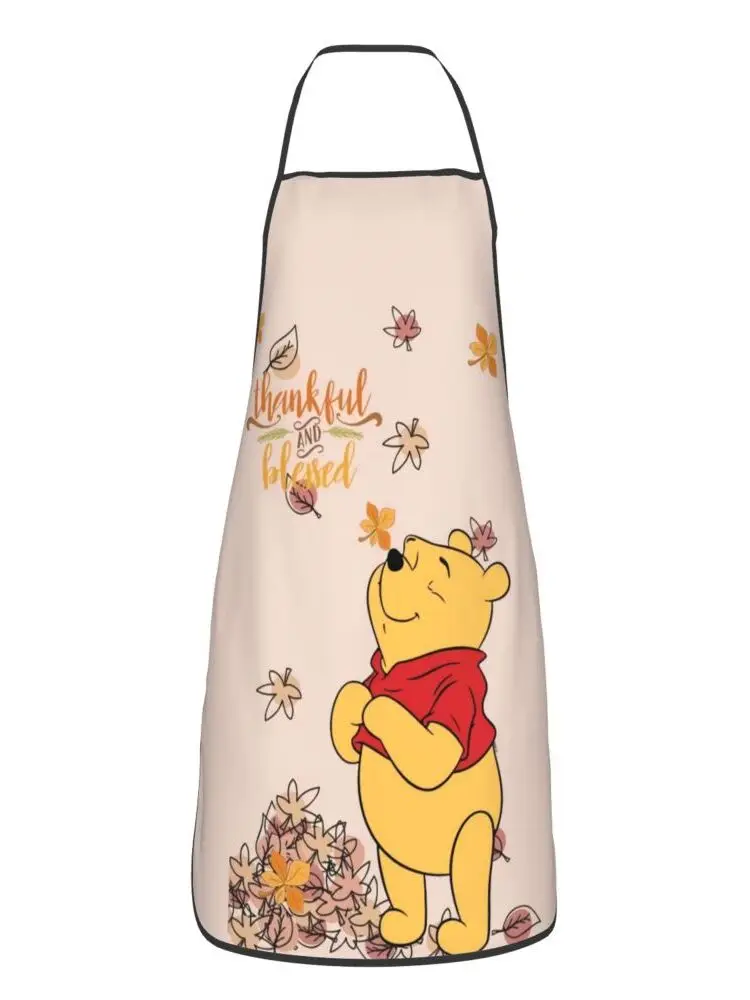 Tablier de cuisine personnalisé Winnie l'ourson pour hommes et femmes, bavoir unisexe, tablier manga, chef adulte, cuisine, jardinage