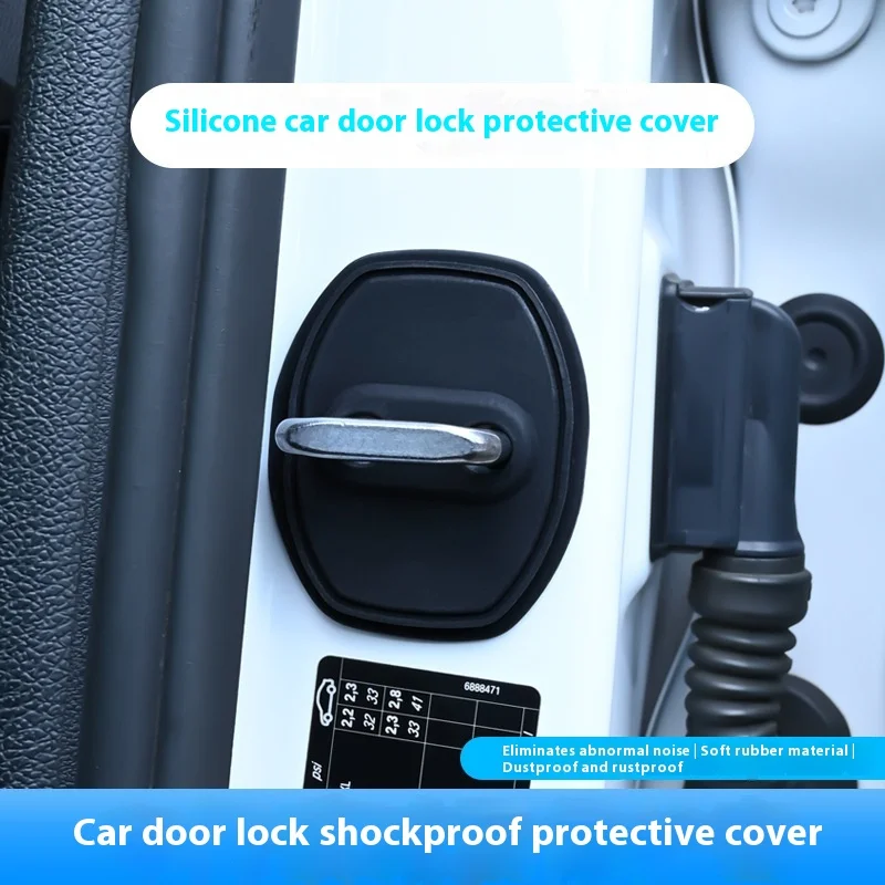 

Подходит для Toyota, защита двери автомобиля, силиконовый бесшумный переключатель, дверной замок, антикоррозийные аксессуары, крышка дверного замка