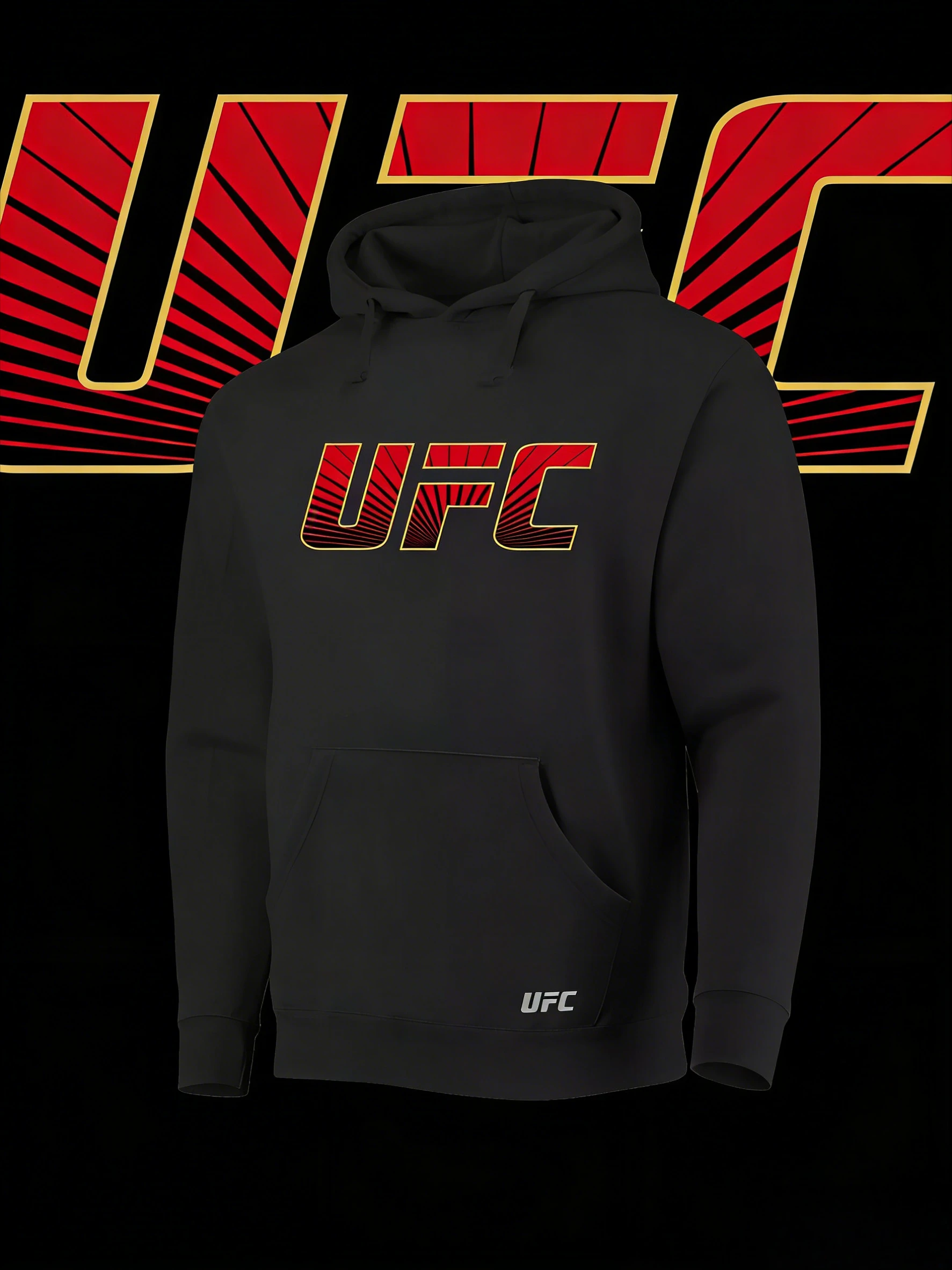 UFC Klassiek Logo Thema Hoodie 2025-26 Herfst/winter Puur Katoen Los Casual Oversized Heren- en Damesmode Trend Hoodie