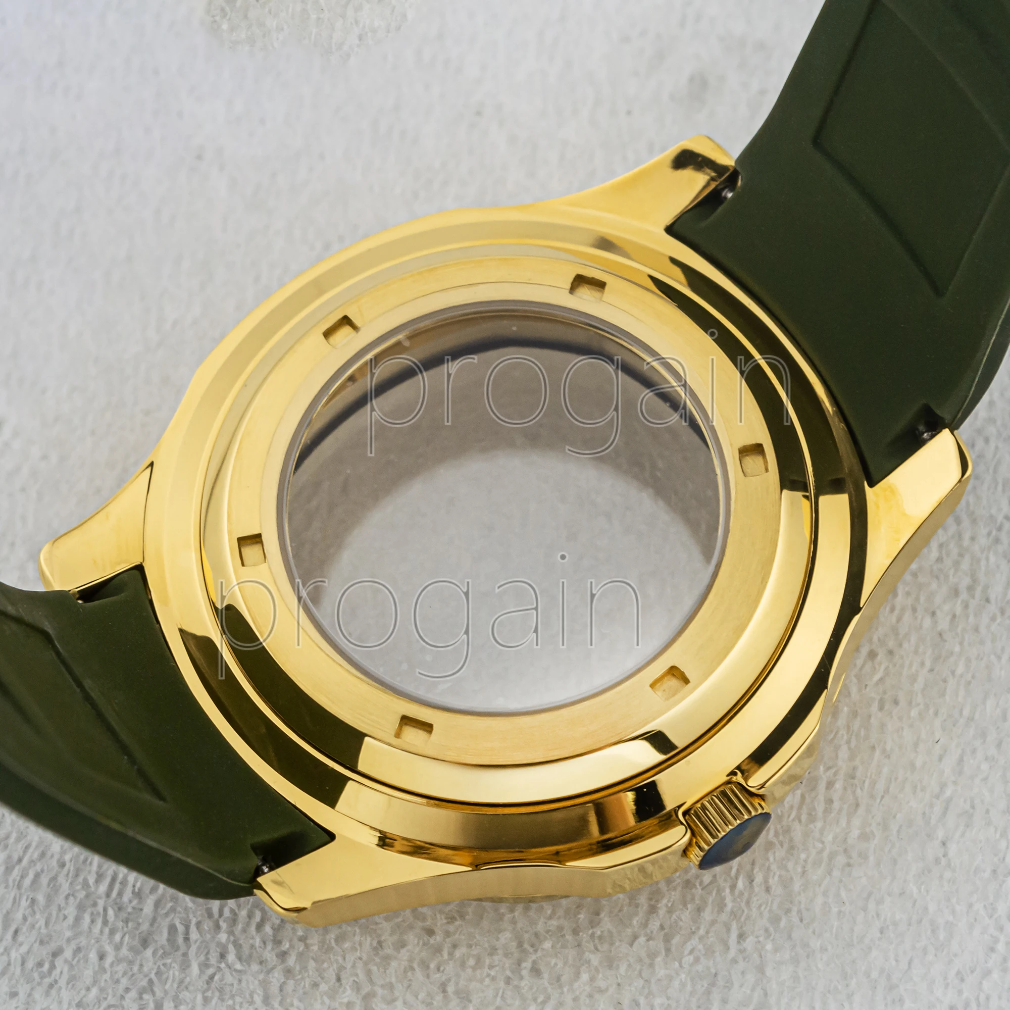 Boîtier en Acier Inoxydable avec Bracelet en Caoutchouc, Verre Saphir Transparent Astronomique pour Nautilus réveiller ANAUT, Mouvement NH35