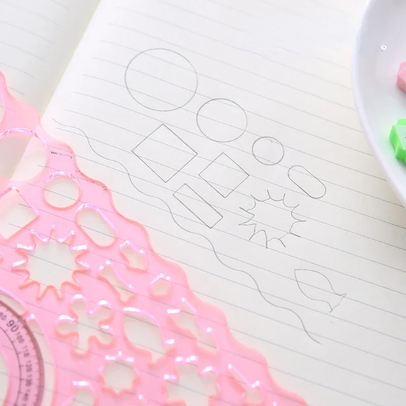 Art Design Construction, Stereo Geometry Ellipse Drafting, Multifunctional Drawing Template, Scale Ruler Measuring Tool