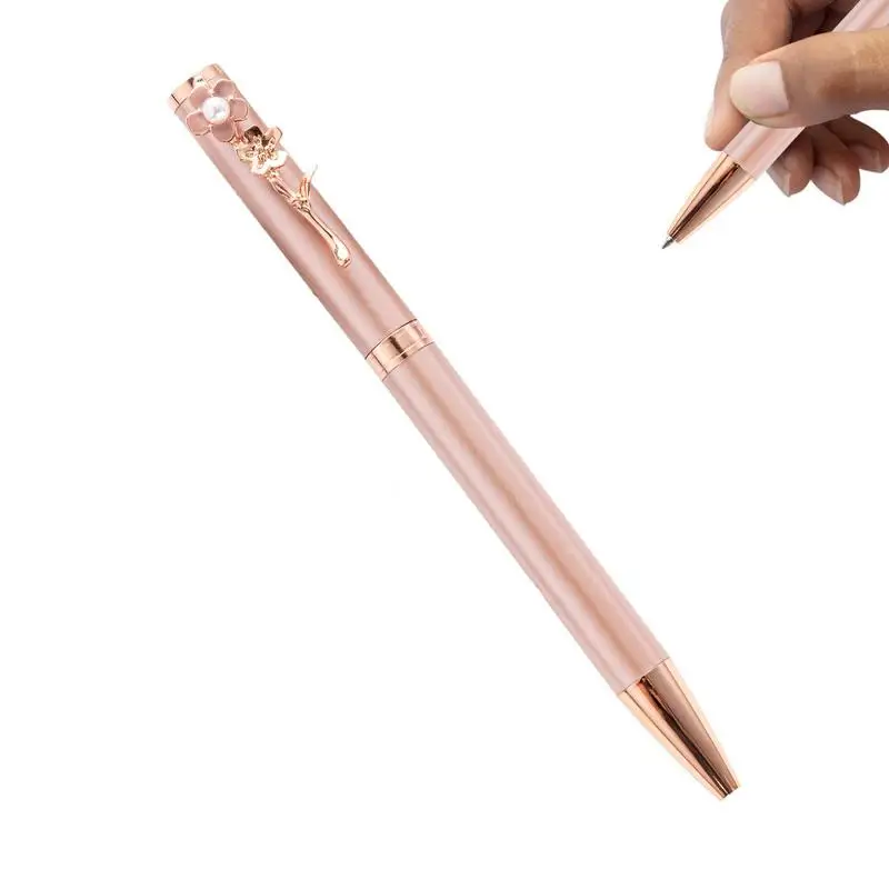 

Ballpoint Pen Writing Pens For Women Writing Supplies & Correction Supplies With Flower Pearl Clip For Writing Journaling