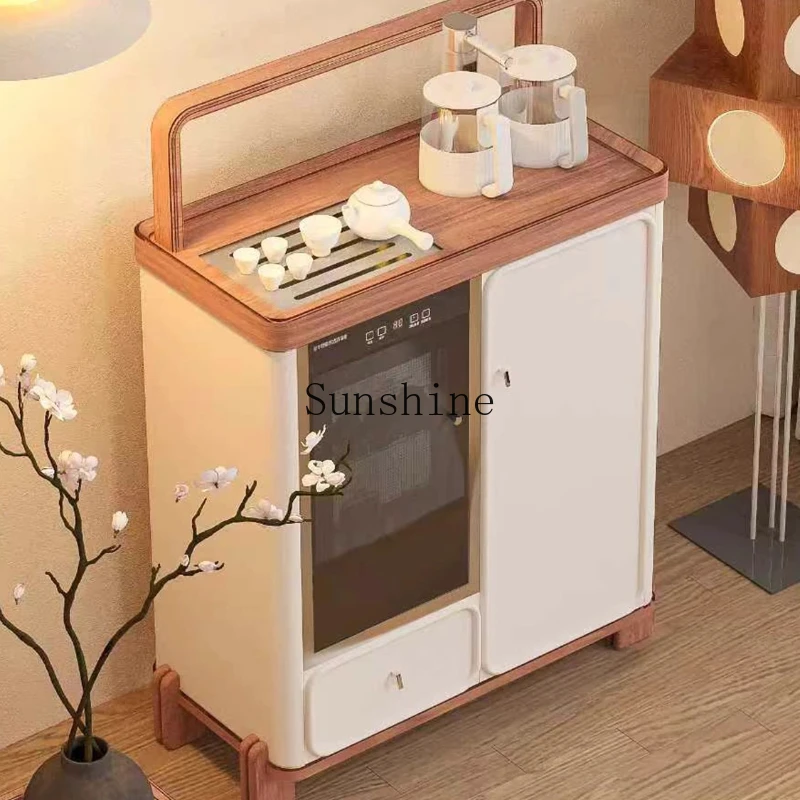 

Intelligent solid wood tea bar machine storage integrated living room household dining side cabinet