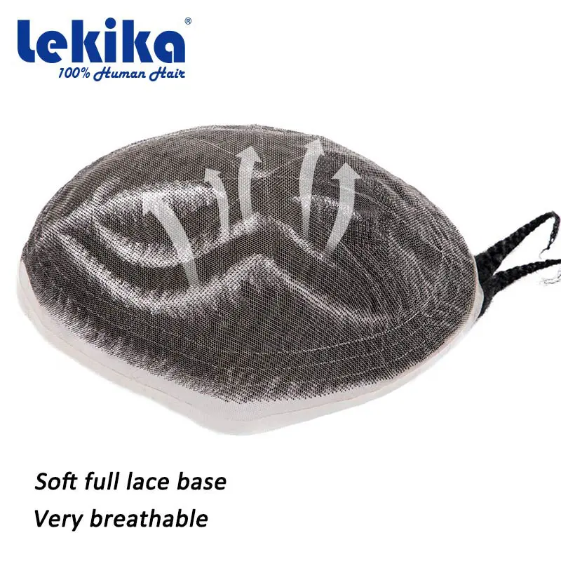 Full Lace 100% Human Hair Male Hair Prosthesis Braids Toupee For Men and Women Men's Capillary Prothesis Breathable