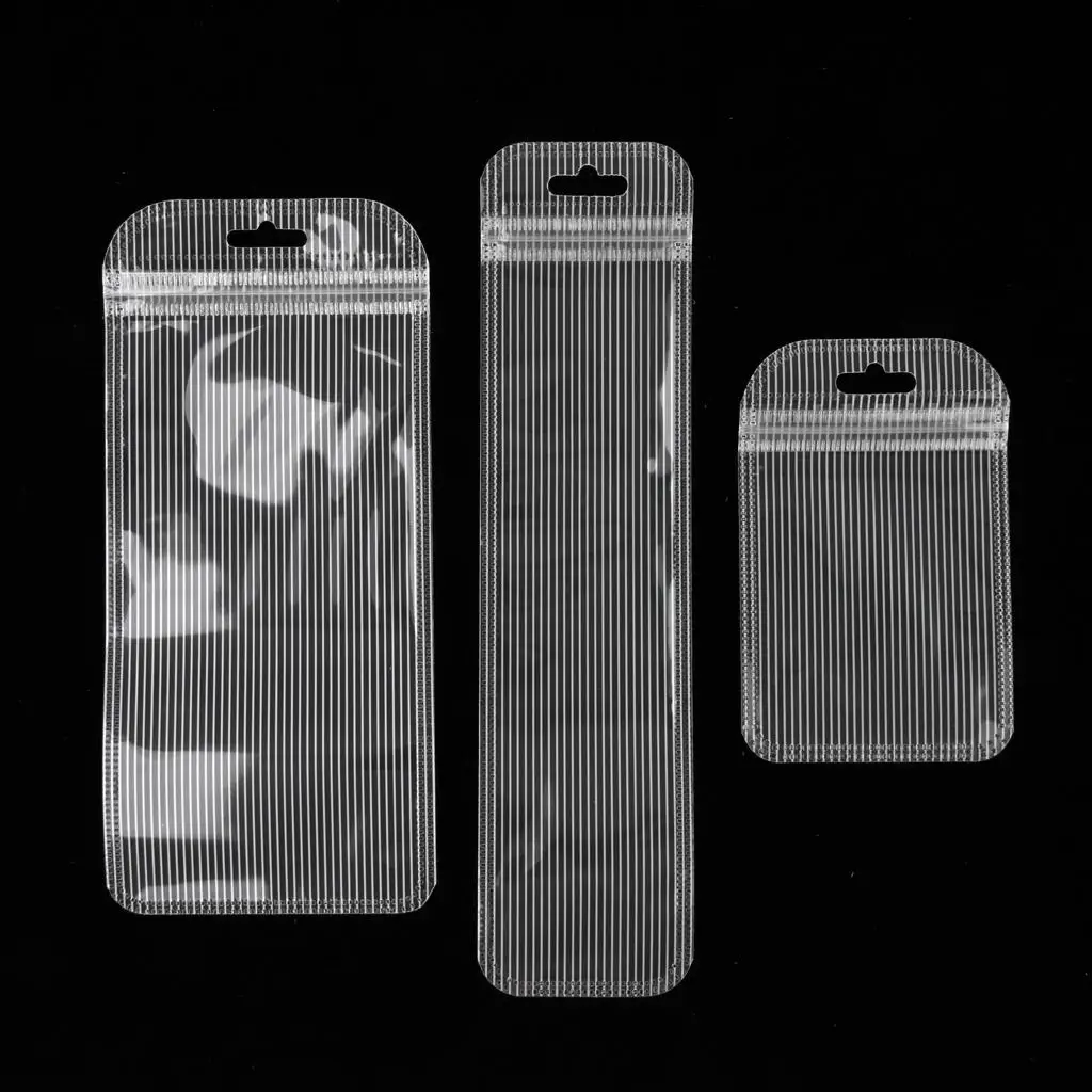 

50 шт. полосатый полипропиленовый замок на молнии, держатель для ювелирных изделий, сумка, упаковка, подарочные пакеты