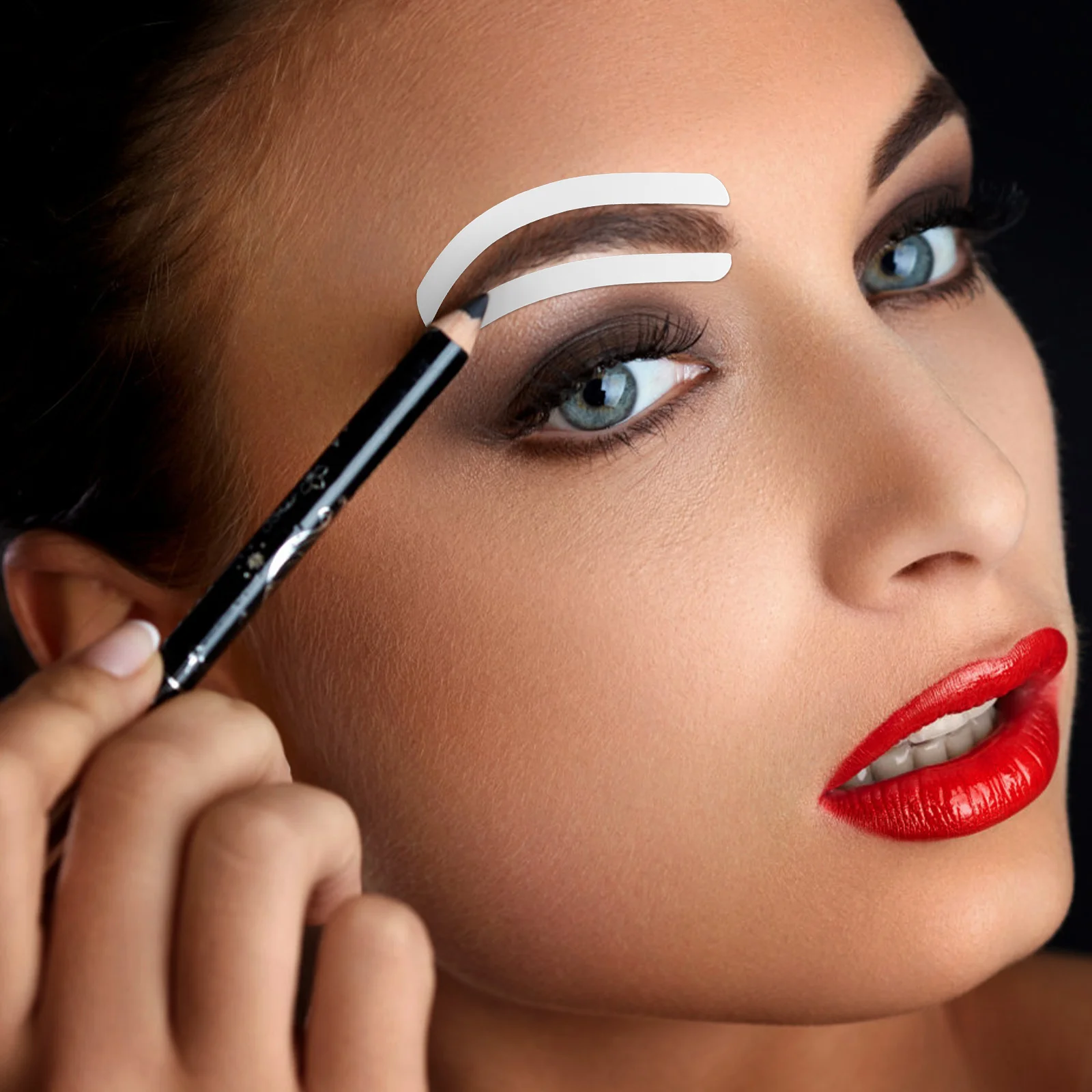 

12 Sheets Eyebrow Stencils Adhesive Templates Shaping Kit Safe Materials Long Term Use Versatile Application Eyebrow Tape