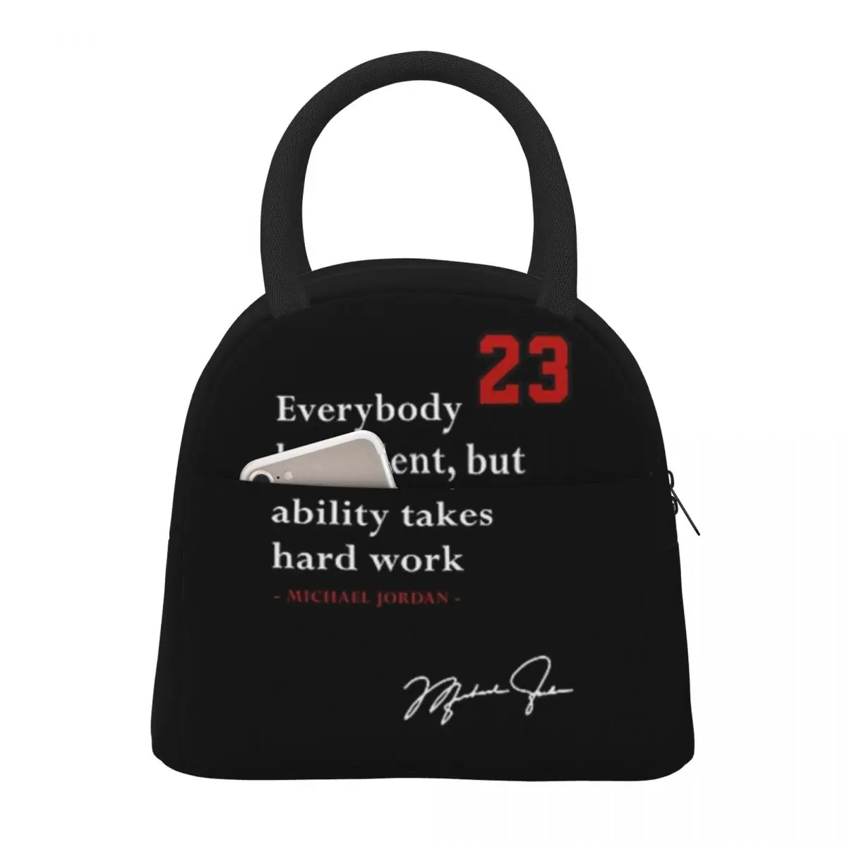 

Michael Jordan Quote Insulated Thermal Cooler Bag Lunch bag Foods Drink Storage Leakproof Picnic Camping Bags Outdoor Cooler Box