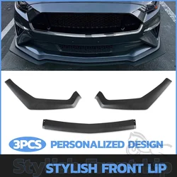 Front Bumper Lip For Ford Mustang 2018-2023 GT Model Only 3-Piece Lower Spoiler Splitter Body Kit Protector