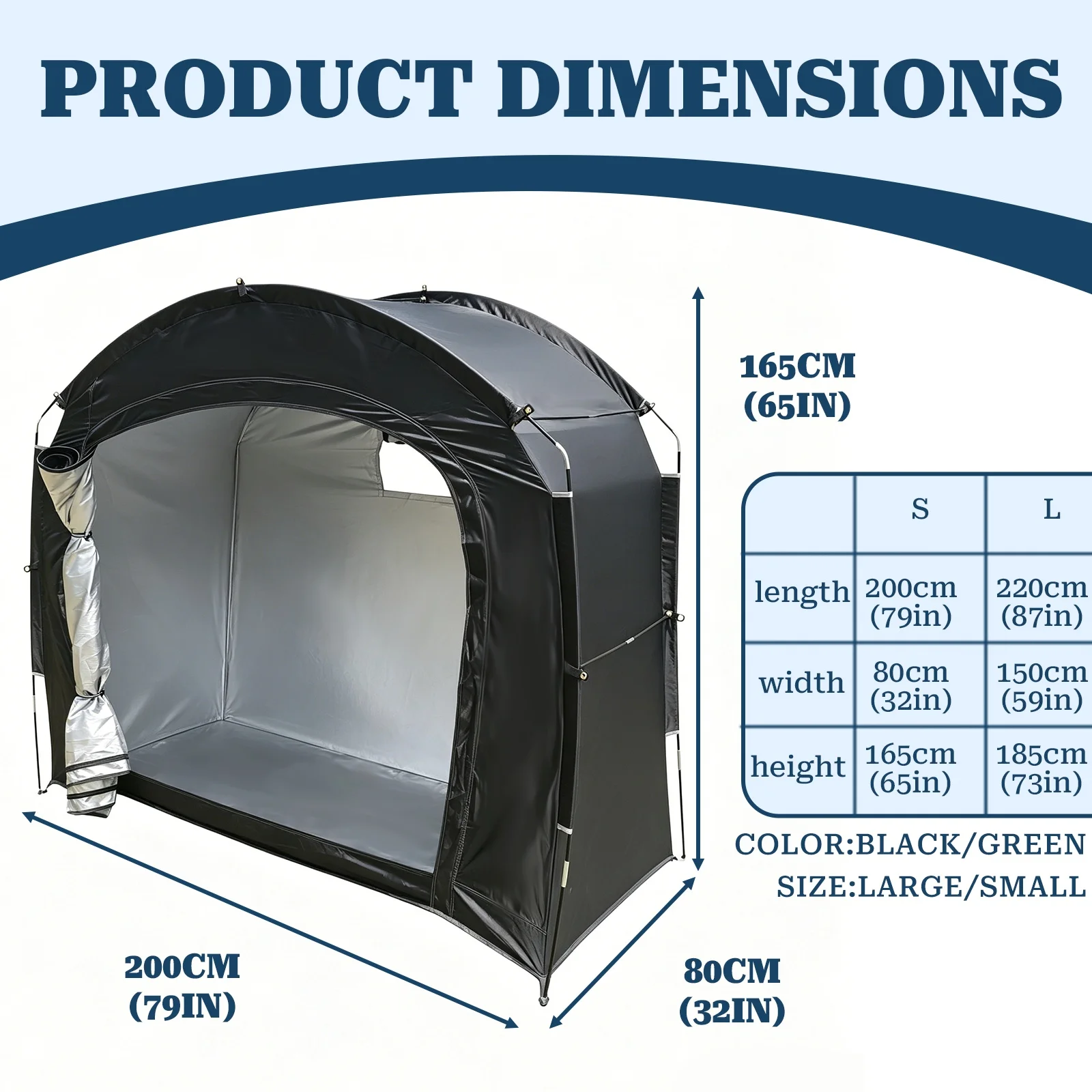 1 Pack Heavy‑Duty Fabric Bike Storage Tent, Large Capacity Shelter, Garden Yard Bicycle Storage Shed for Household Bikes