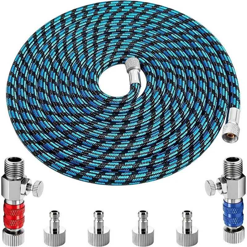 ABXF-Air Brush Hose Foot Blue Sprayer Hose Air Hose Quick Connect