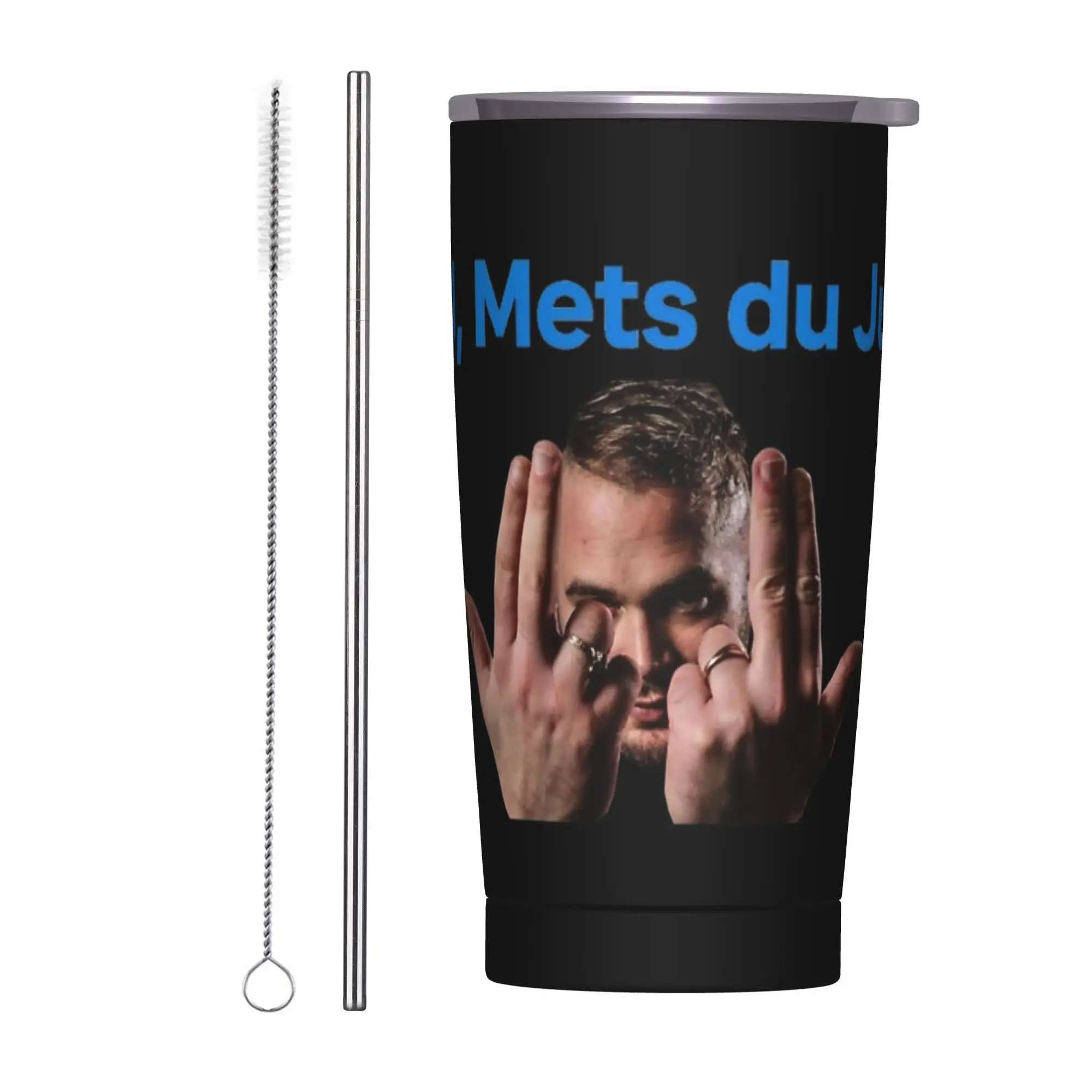 Stainless Steel Tumbler DJ Mets du JuL Rapper  Coffee Mug  Insulated Hot Drinks Mugs Cup Camping Water Bottle