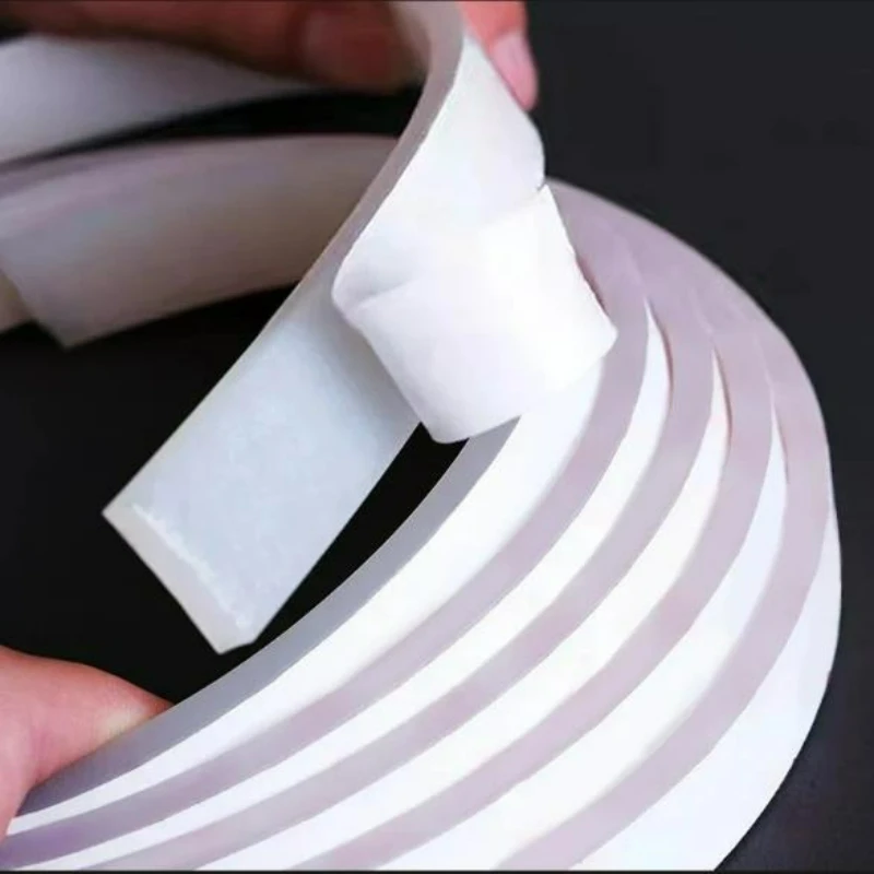 1/2/5M Thickness 1mm-12mm White Self-Adhesive Silicone Rubber Seal Strip Width 5-50mm Anti-Slip Damper Sealing Gasket