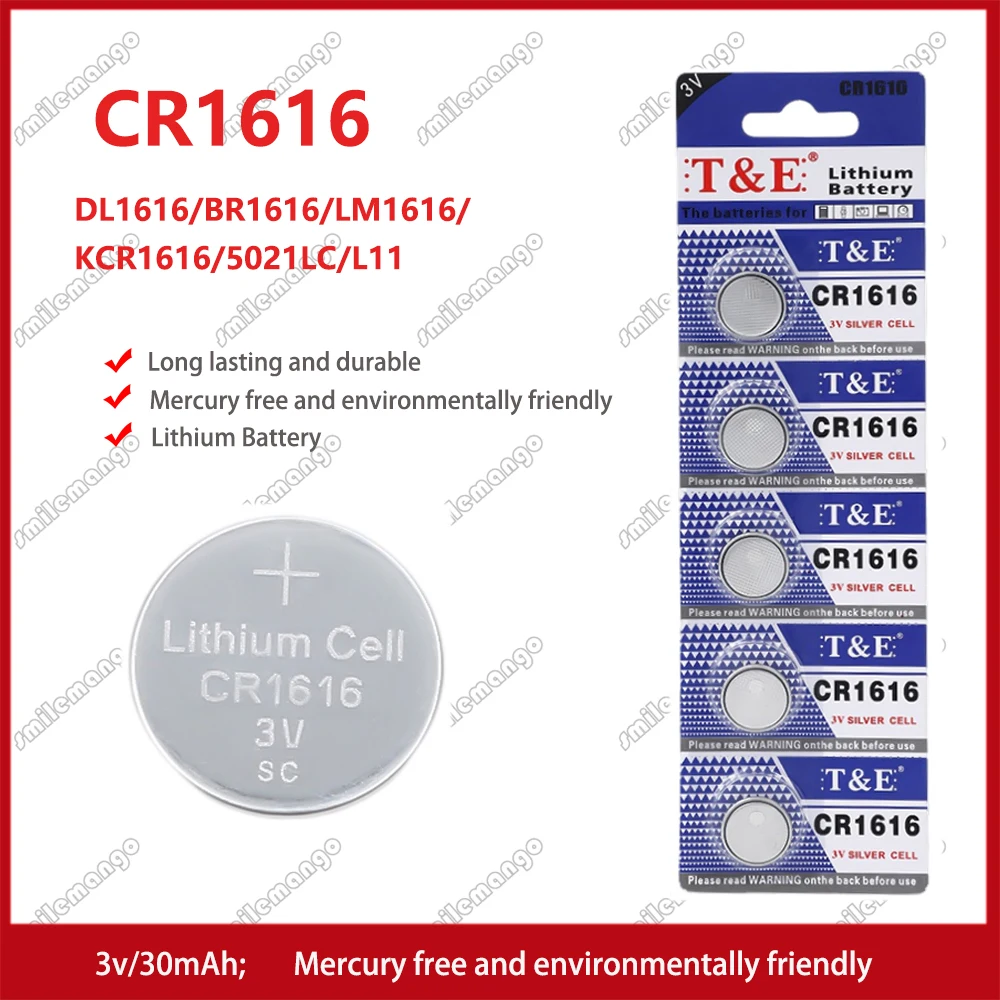 2 buah-50 buah 3V CR1616 baterai tombol Lithium DL1616 BR1616 ECR1616 5021LC L11 L28 LM1616 CR 1616 baterai jam tangan koin