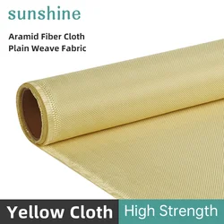 Aramid Fiber Cloth Plain Weave Fabric 240gsm 0.24 Thickness Yellow Cloth  High Strength