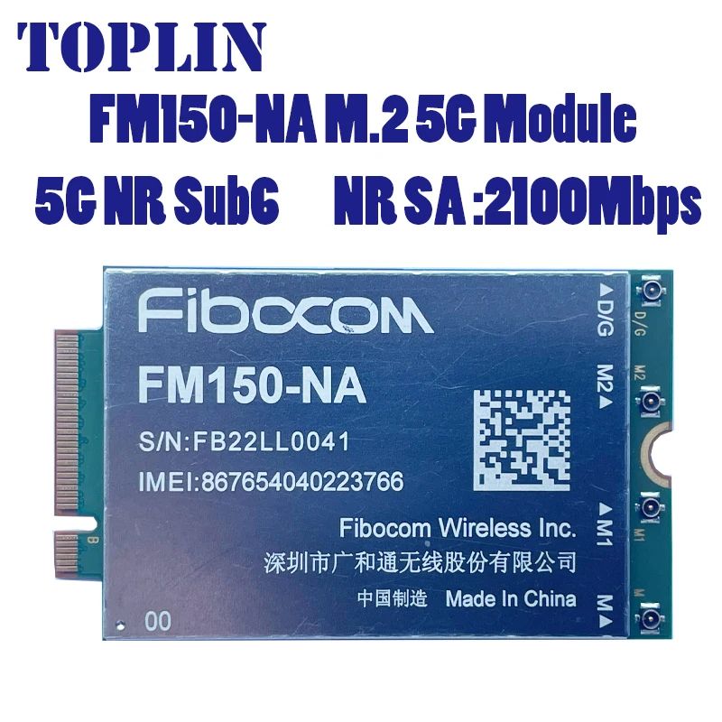 

FM150-NA 5G NR Sub6 M.2 5G Module 4100Mbps USB3.0 For Laptop Router