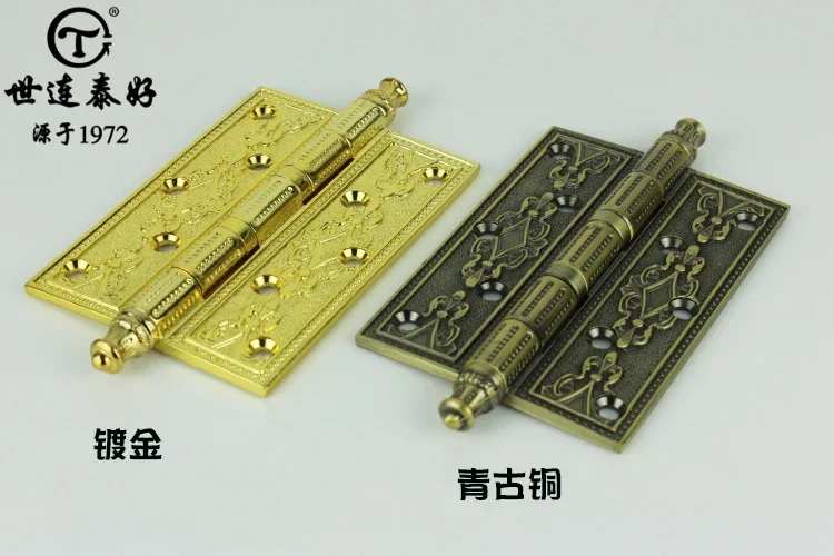 Shiliantai good copper lock, brass hinge European door hinge 5 inch 4.0 thick HG 918 single piece price