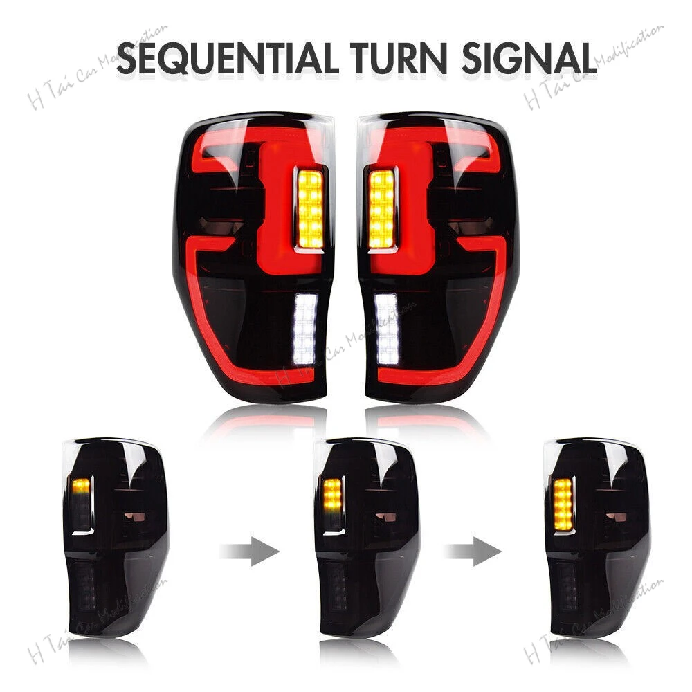 LED Tail Lights For 2012-2021 Ford Ranger Raptor T6 T7 T8 Wildtrak XLT XLS XL Rear Lamps Assembly Taillight Car Light Assemblies view 6