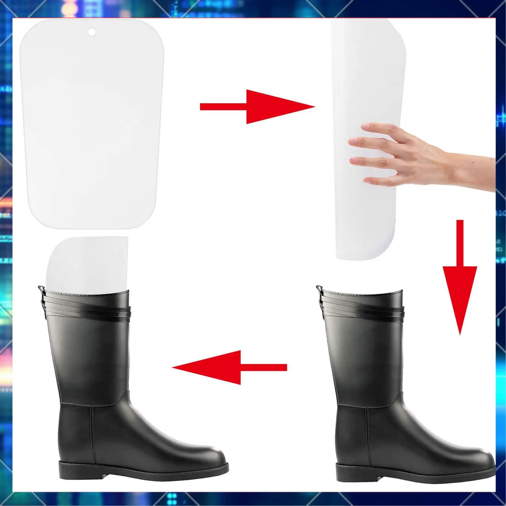 

10 Pairs (20 Sheets 16 Inch) Boot Shaper Form Inserts Boots Tall Support For Women And Men Transparent Color-AA02