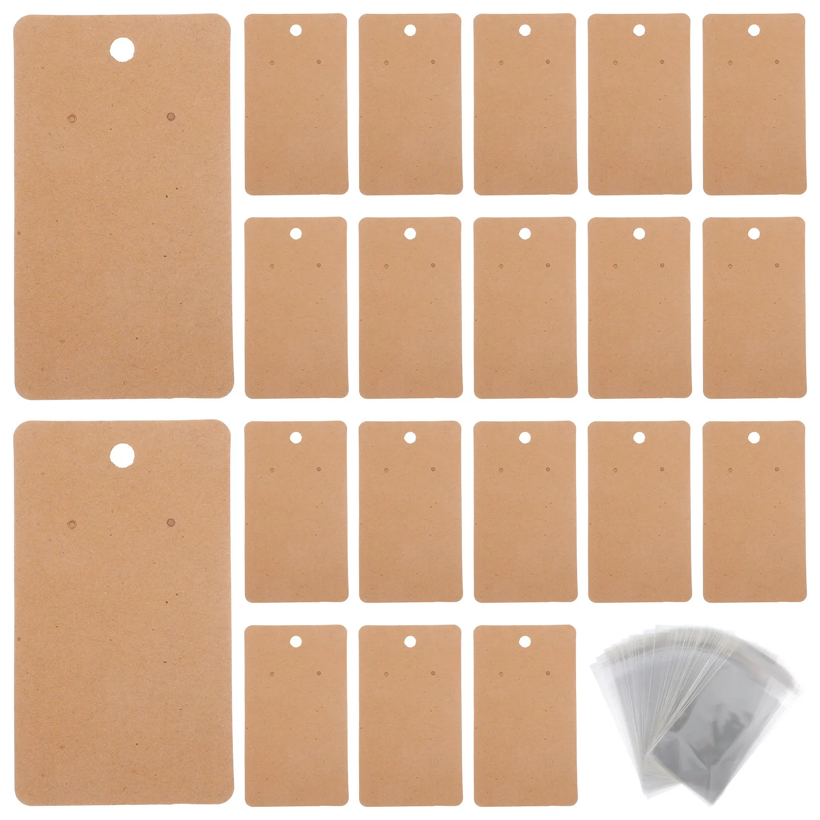 

1 Set Earring Cards Holder Kraft Paper Jewelry Display Cards Easy Fold Stand with Precut Holes for Earrings Necklace Packaging