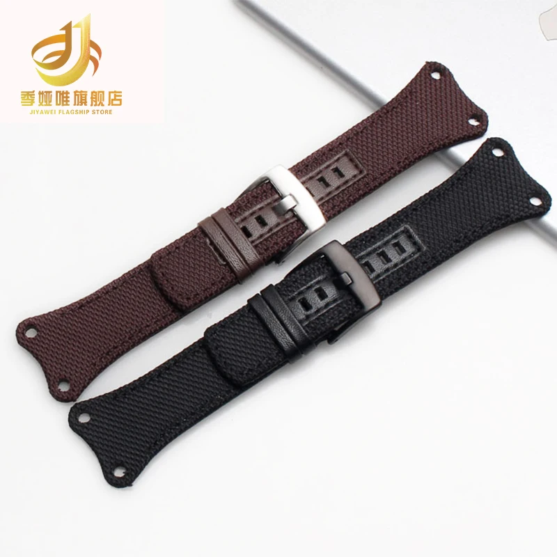 Nylon + leather strap black Brown blue men\'s wristband For CK K4B384B3 K4B371B6 K4B371B3 K4B384B6 canvas watch chain watchband