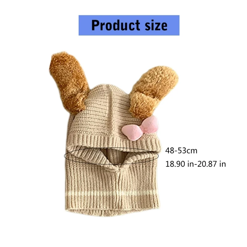 Lovely Cartoon Knitted Scarf Hat for Infants Baby Comfortable & Soft Bonnet Caps image 6