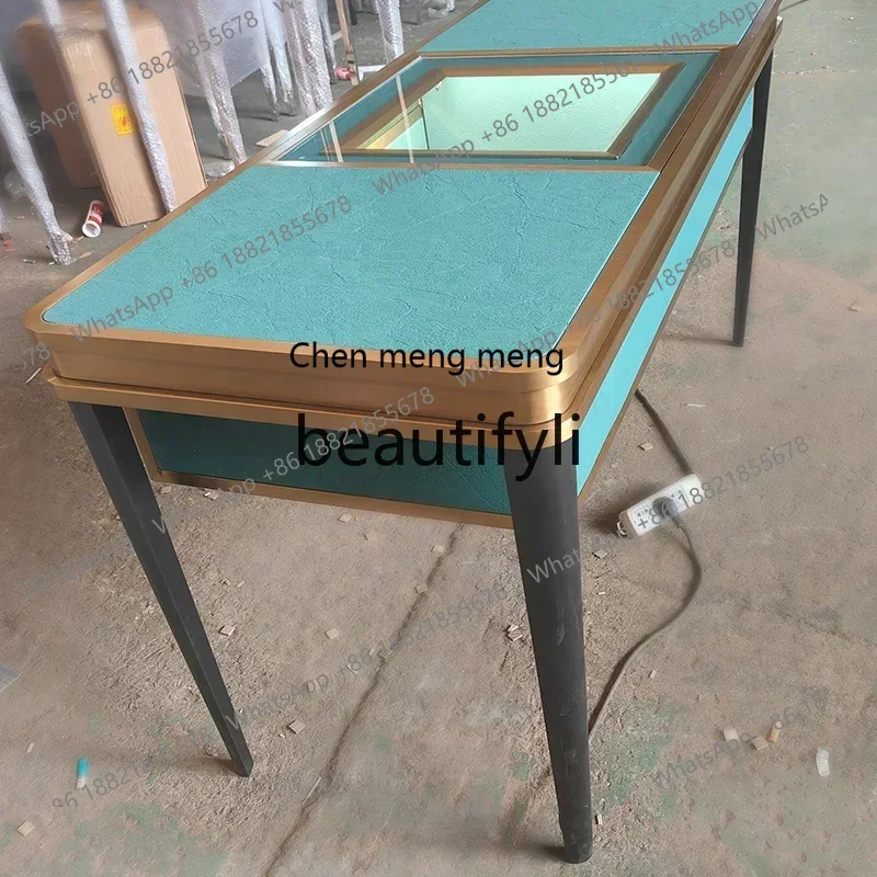 2003 High-end luxury goods negotiation table jewelry glass display cabinet viewing table customer reception console display cabi