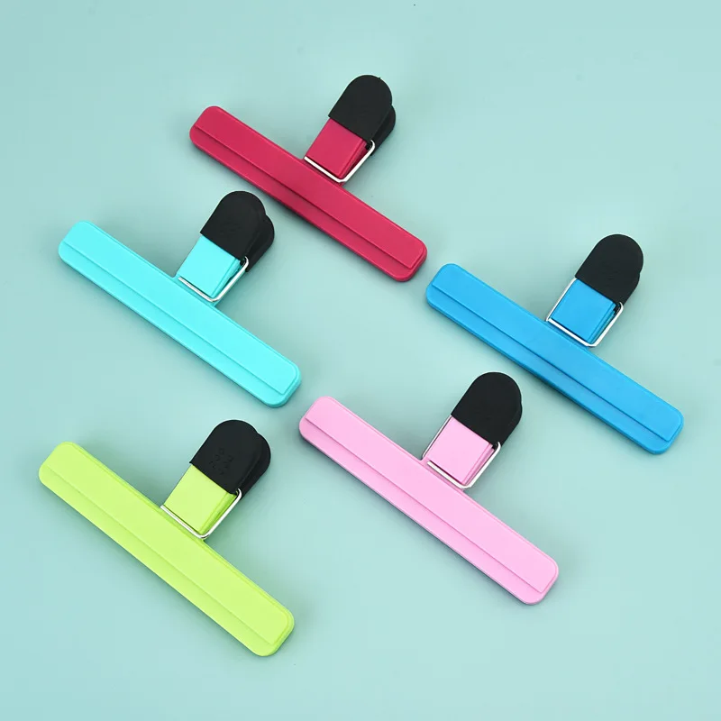 Clips para patatas fritas, paquete de 10 clips para alimentos, clip de bolsa abierta amplia mejorada para almacenamiento de alimentos con agarre de sellado hermético al aire, color neutro (4 x L, 4 x S)