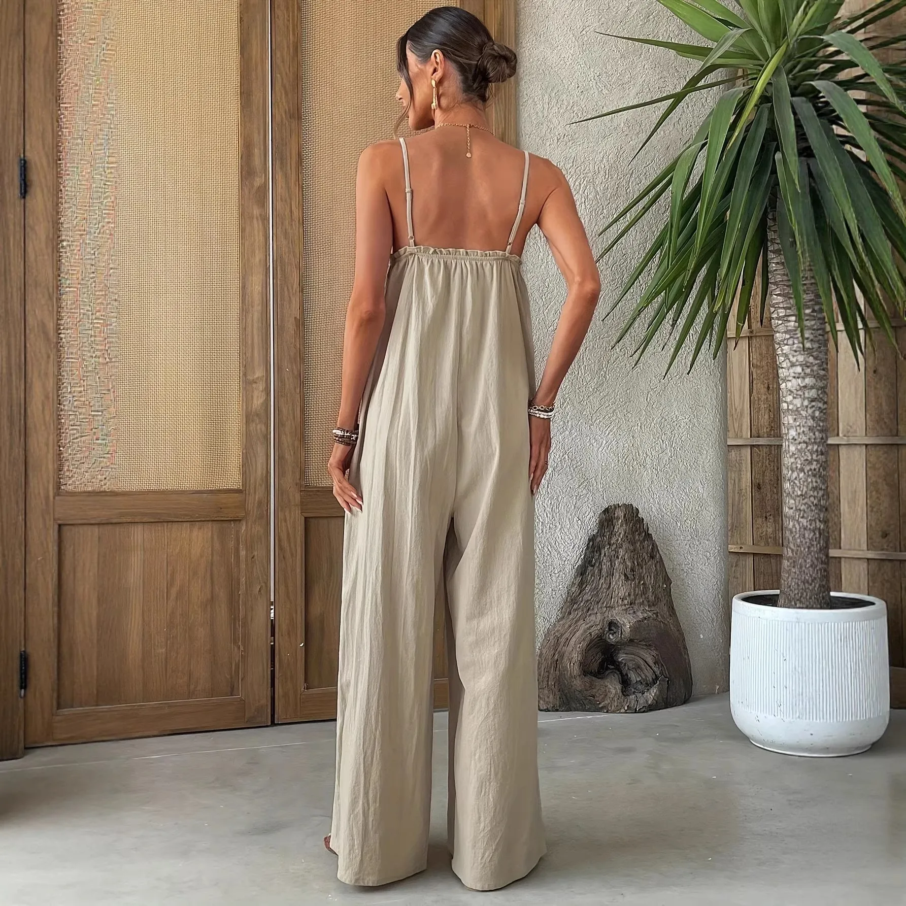 Summer Woman Jumpsuit Sleevele - Jumpsuit Linen Relaxed ulasan dan harga