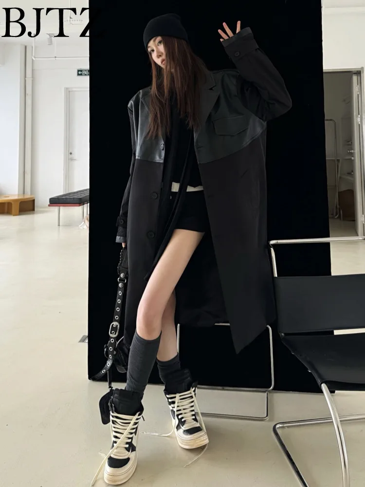 

BJTZ Fashion Temperament Trench Coat For Women 2025 Spring Autumn Trendy Loose Mid-length Versatile Hig-end Windbreaker Outwear