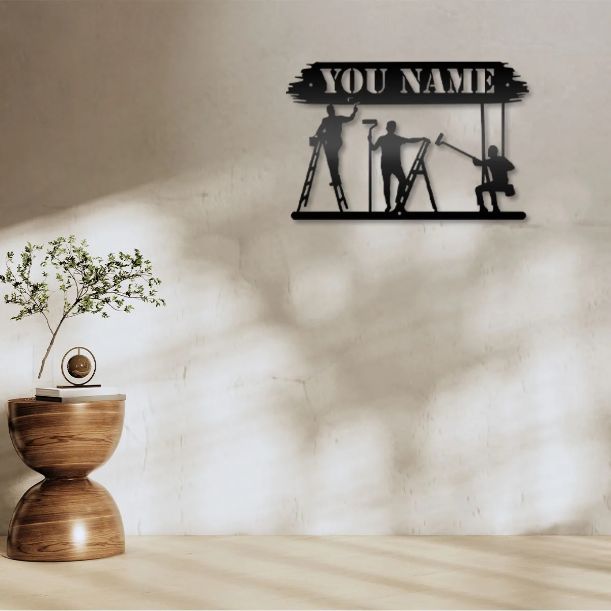 1pc painter painting labour Customized Name Iron Wall Signs Wetal Wall Plaque For Wall Decor