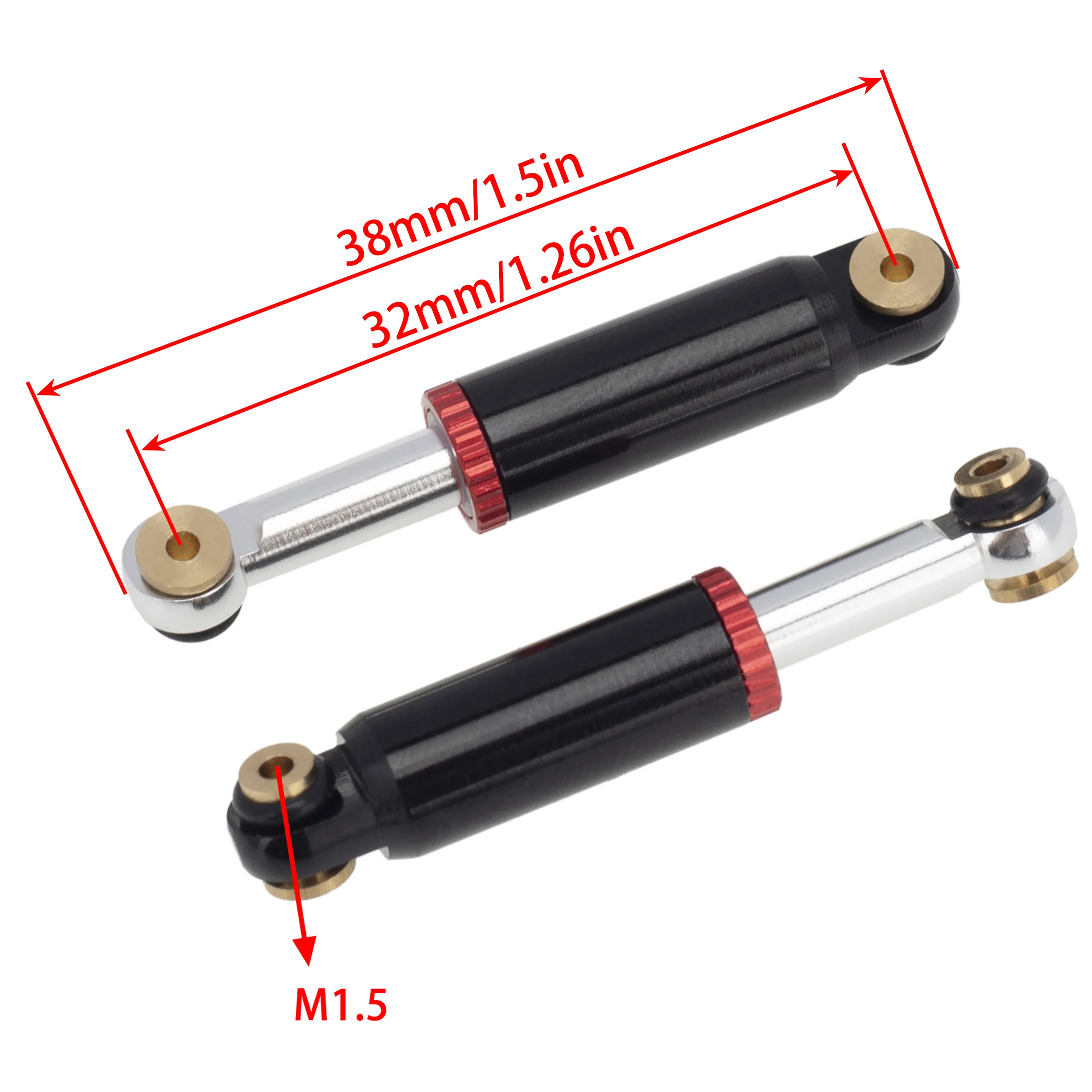 Meus Racing Metal Shocks Internal Spring Damper 32MM Aluminum Alloy Shocks for Axial SCX24 90081 C10