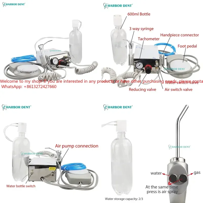 portable-turbine-unit-hyg-hyg-du03-2h-works-air-compressor-600ml-water-bottle-2-4-holes-3-way-handpiece