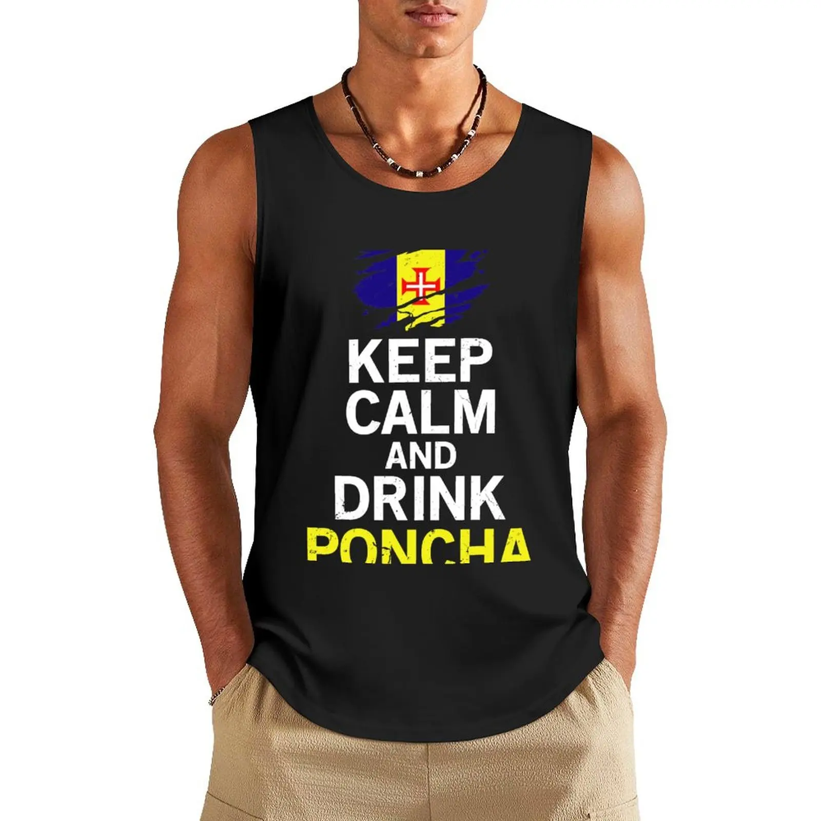 Madeira Poncha Portugal Portuguese Tank Top Men's gym articles basketball