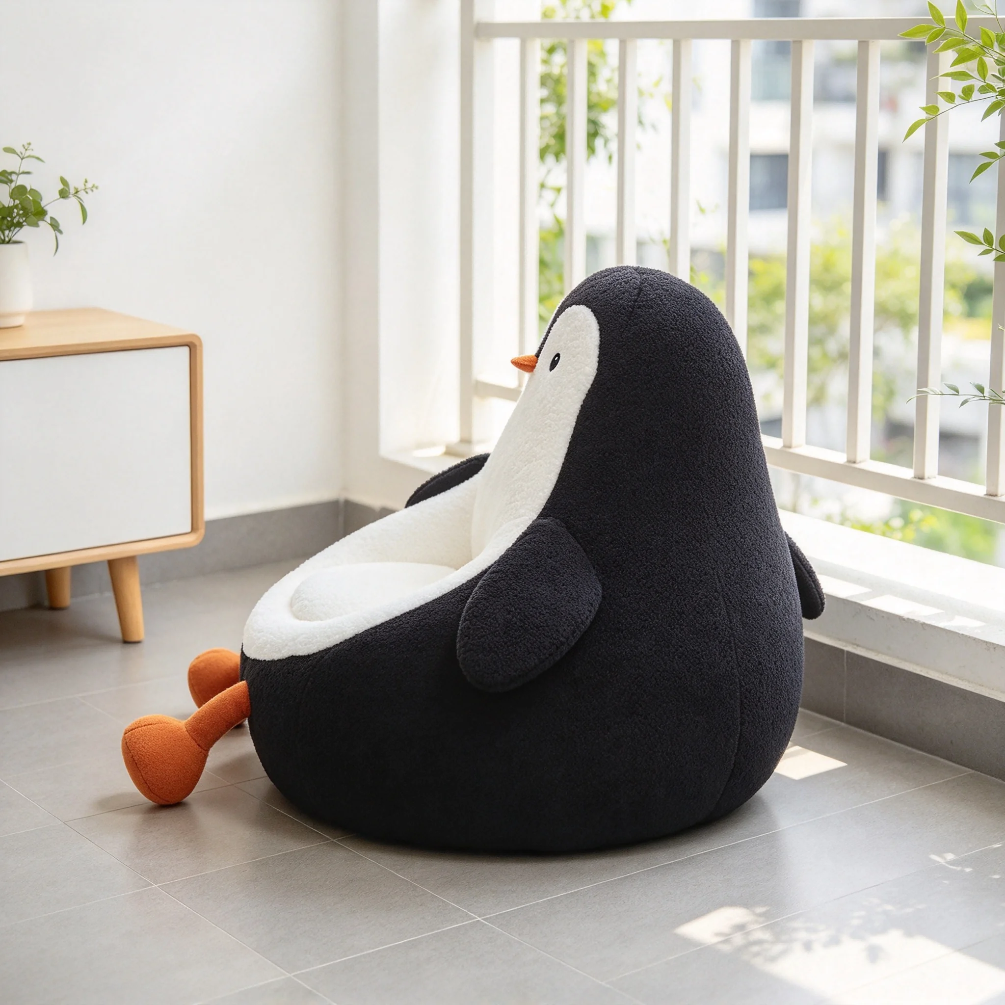 AOLIVIYA Comfortable Foam Training Seat Penguin Avocado Lazy Children's Sofa Recliner Chair Baby Kids Single Couch