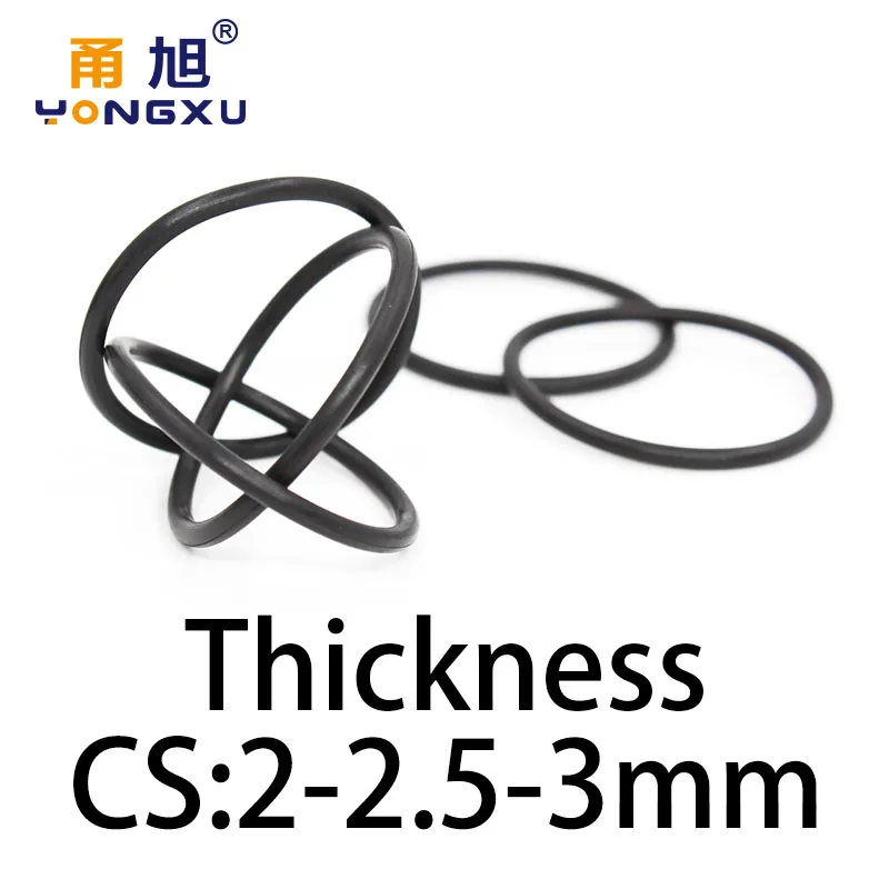 O-ring thickness 2-2.5-3mm CS fluororubber FKM sealing temperature resistant gasket rubber ring complete in specifications.-.