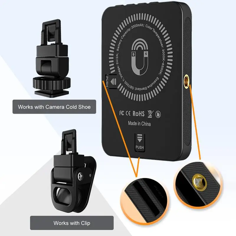 Selfie Light สําหรับโทรศัพท์ 10 ระดับความสว่าง Selfie Light ความสว่าง 10 ระดับแบบพกพาสูง 6500K อุณหภูมิสีวิดีโอกล้อง