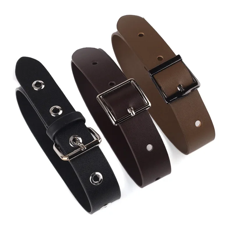 1pcs Adjust PU Leather Belt with Metal Buckle for Clothes Fur Coat Cufflinks Decorative Belt Strap Buckle Sewing Accessories