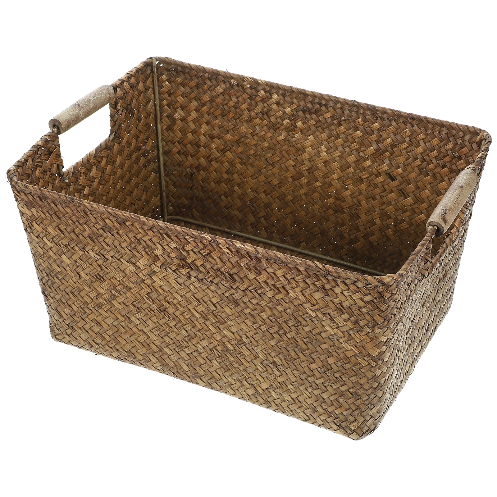 Bamboo Woven Storage Basket Seagrass Desktop Organizer Home Office Bedroom Sundry Box Multifunctional Household