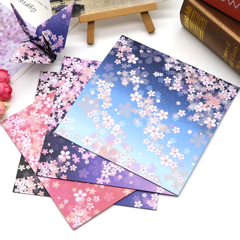 60/65 Adet Uzay Yıldız Çiçek Origami Kağıt Çift Taraflı Katlanır kendi başına yap kağıdı Zanaat